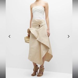 NWT Johnathan Simkhai Jones Draped Corset Dress Vanilla